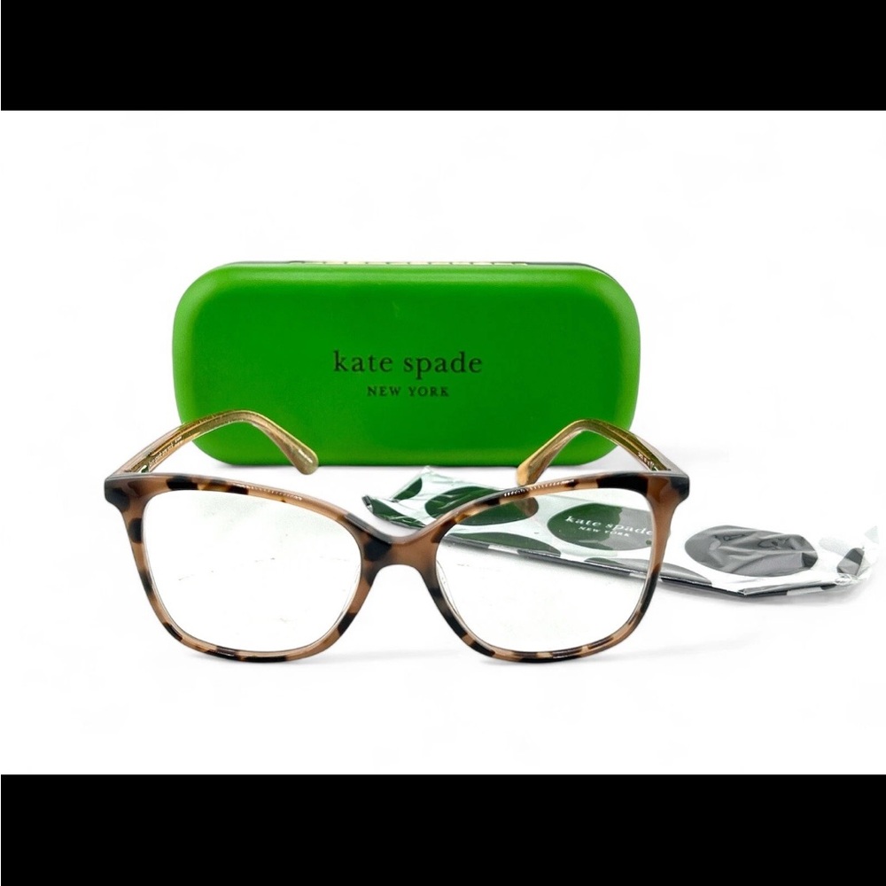 Kate Spade Darcie Havana tortoise&gold eye glasses NWOT Kate case included